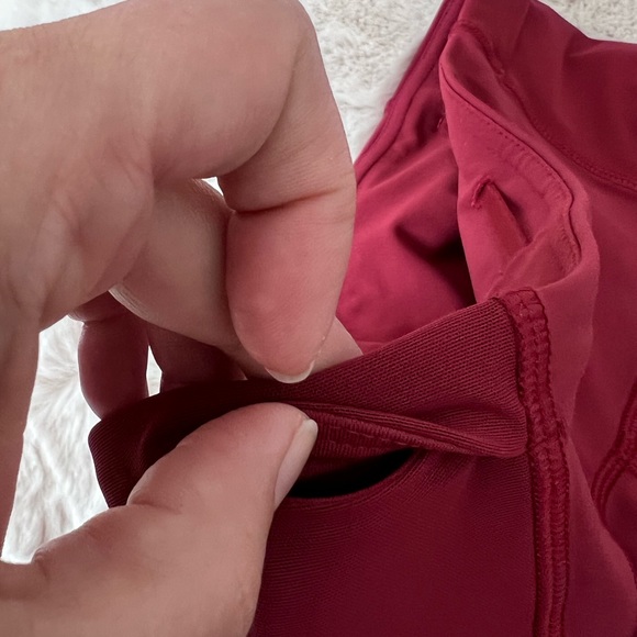 Womens Lululemon Dark Red Leggings with Mesh Cut-Outs Size 4 - Picture 5 of 15